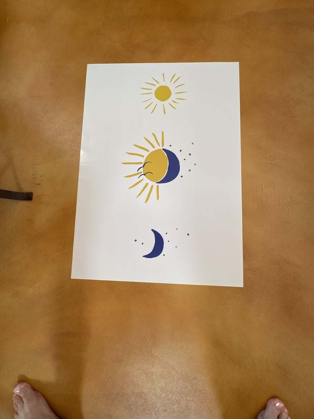 Sun Moon and Stars Boho Celestial Nursery Art Print